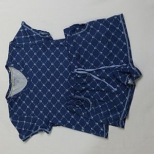 Bearpaw Size Large Shorts & Sleep Shirt Set‎ Loungewear Buttery Soft Blue Paws